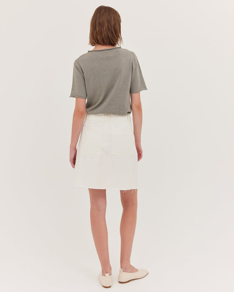 The Short Denim Skirt - Natural