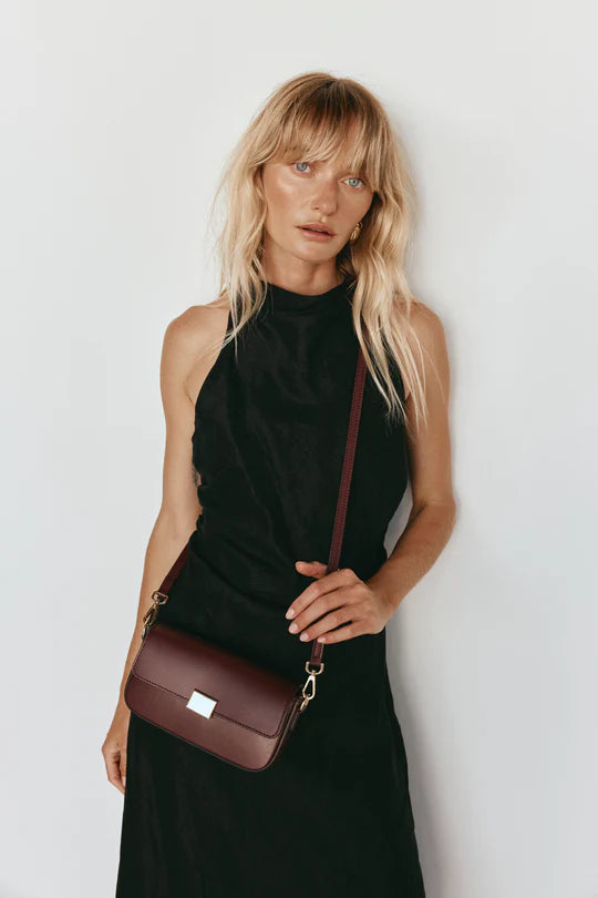 Isla Bordeaux Leather Shoulder Bag