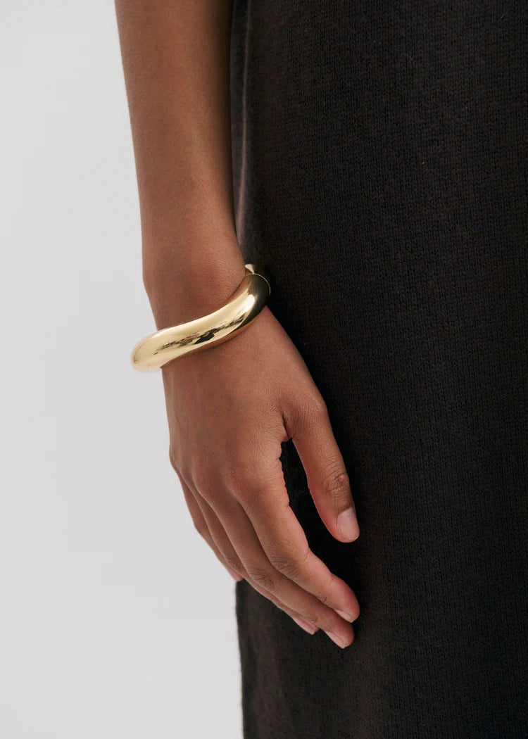 Medium Warped Bangle - Gold