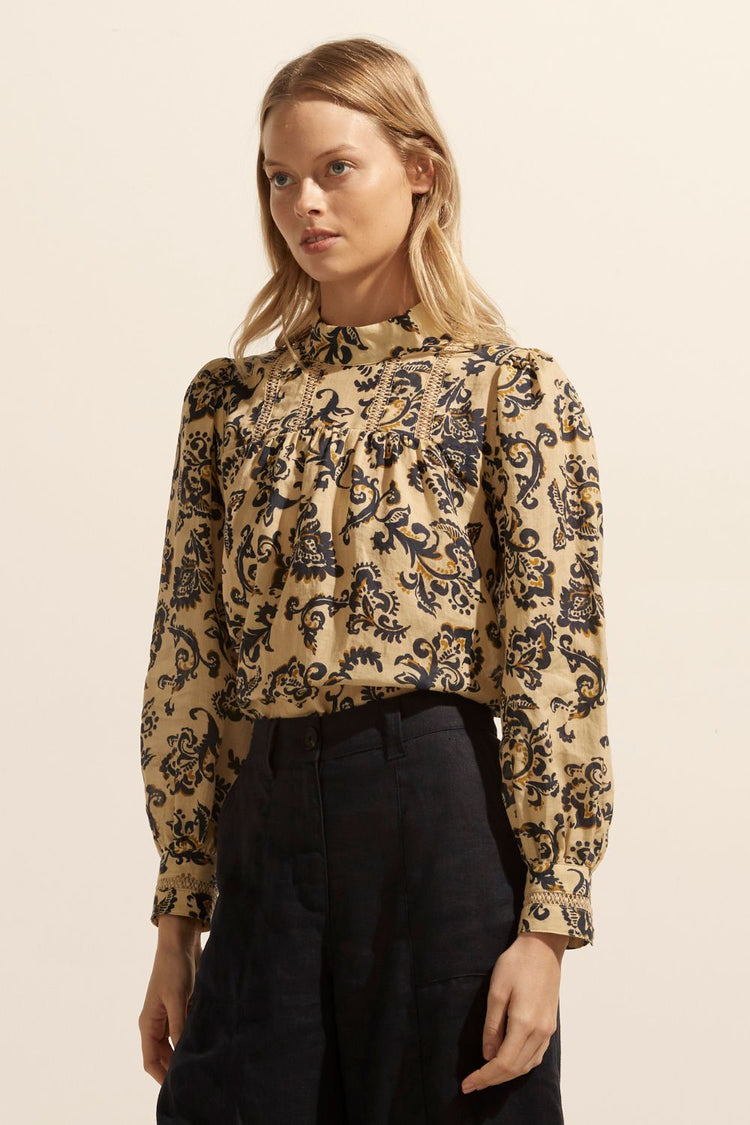 Faze Top - Ochre Floral