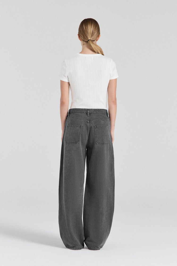 The Tahlia Denim Trousers - Washed Black