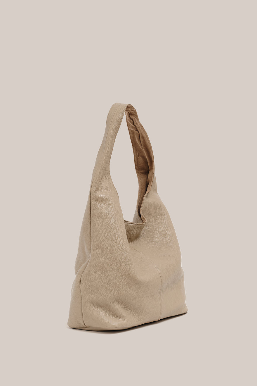 Scarlett Beige Leather Hobo