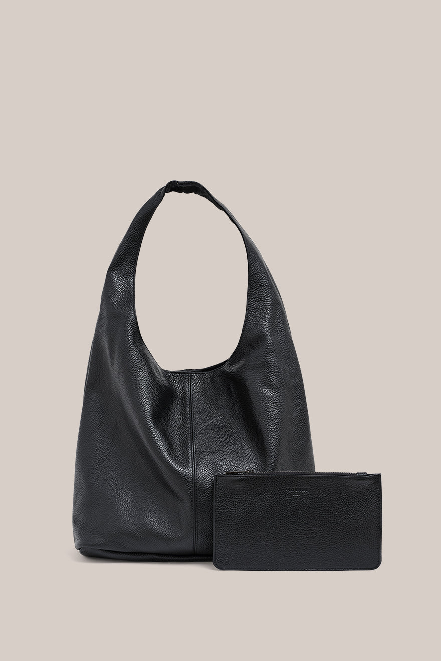 Scarlett Black Leather Hobo