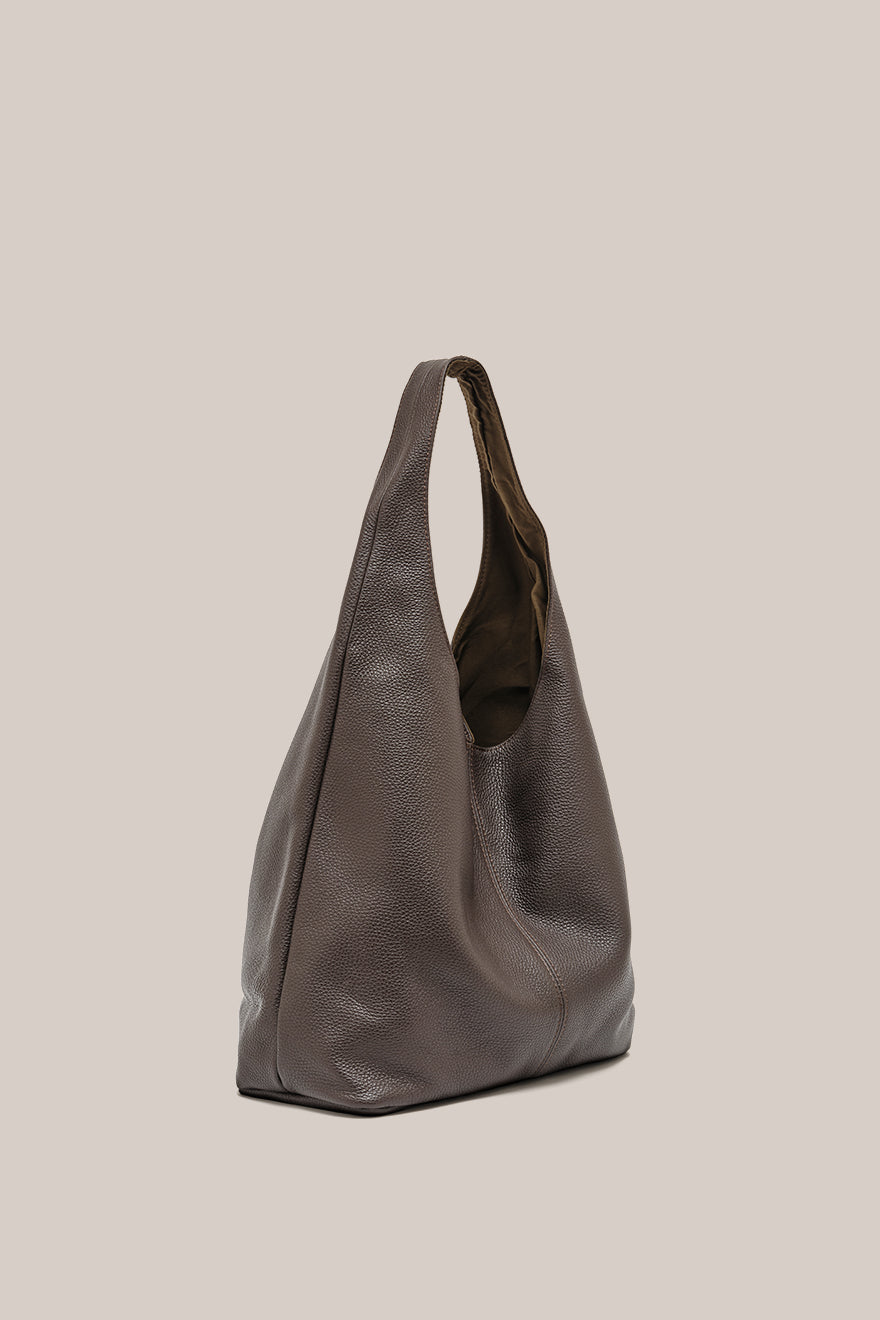 Scarlett Dark Chocolate Leather Hobo