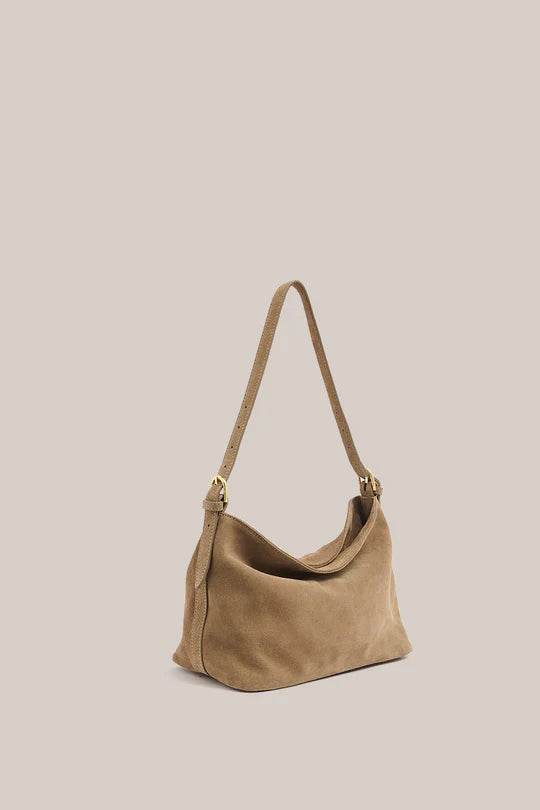 Eden Brown Suede Shoulder Bag