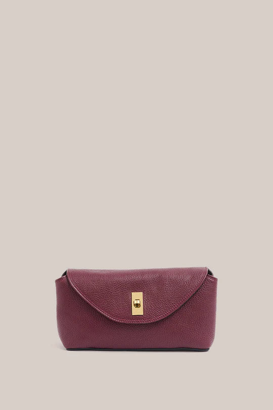 Sloane Bordeaux Leather Convertible Clutch Bag