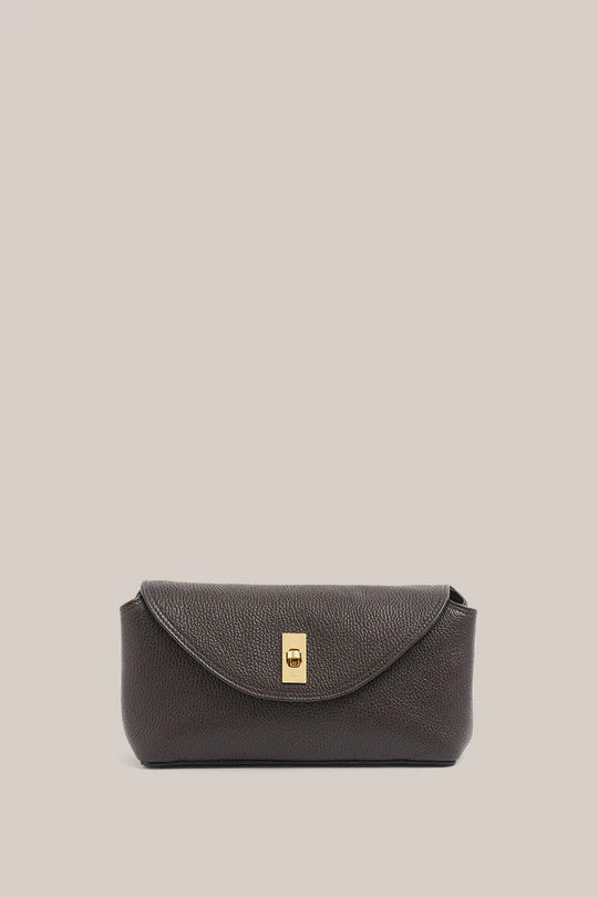 Sloane Dark Chocolate Leather Convertible Clutch Bag