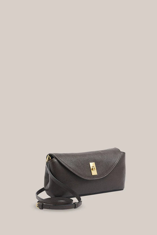 Sloane Dark Chocolate Leather Convertible Clutch Bag