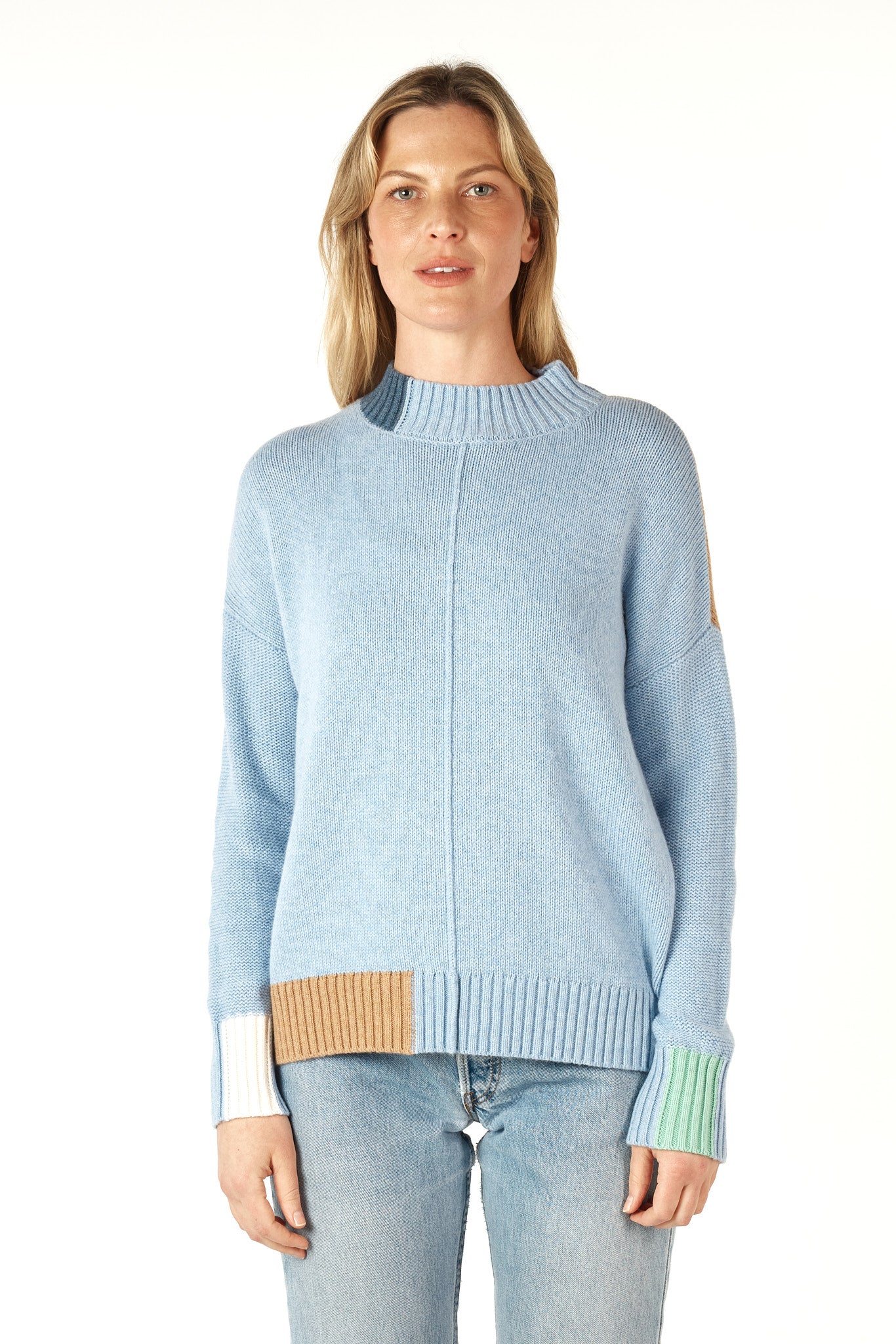 ZP7108 - Colour Block Jumper - Mist