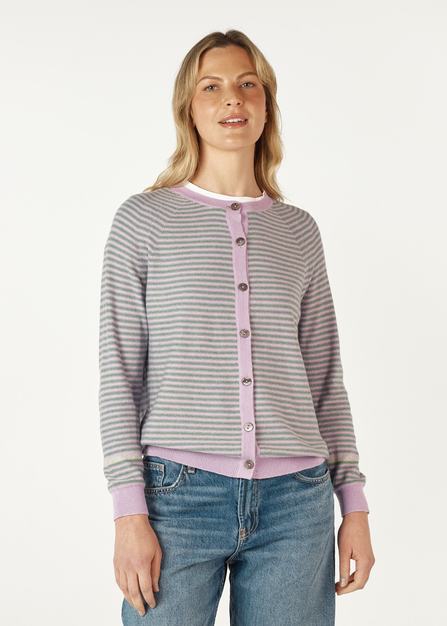 ZP7148 -  Essential Stripe Cardigan - Lilac