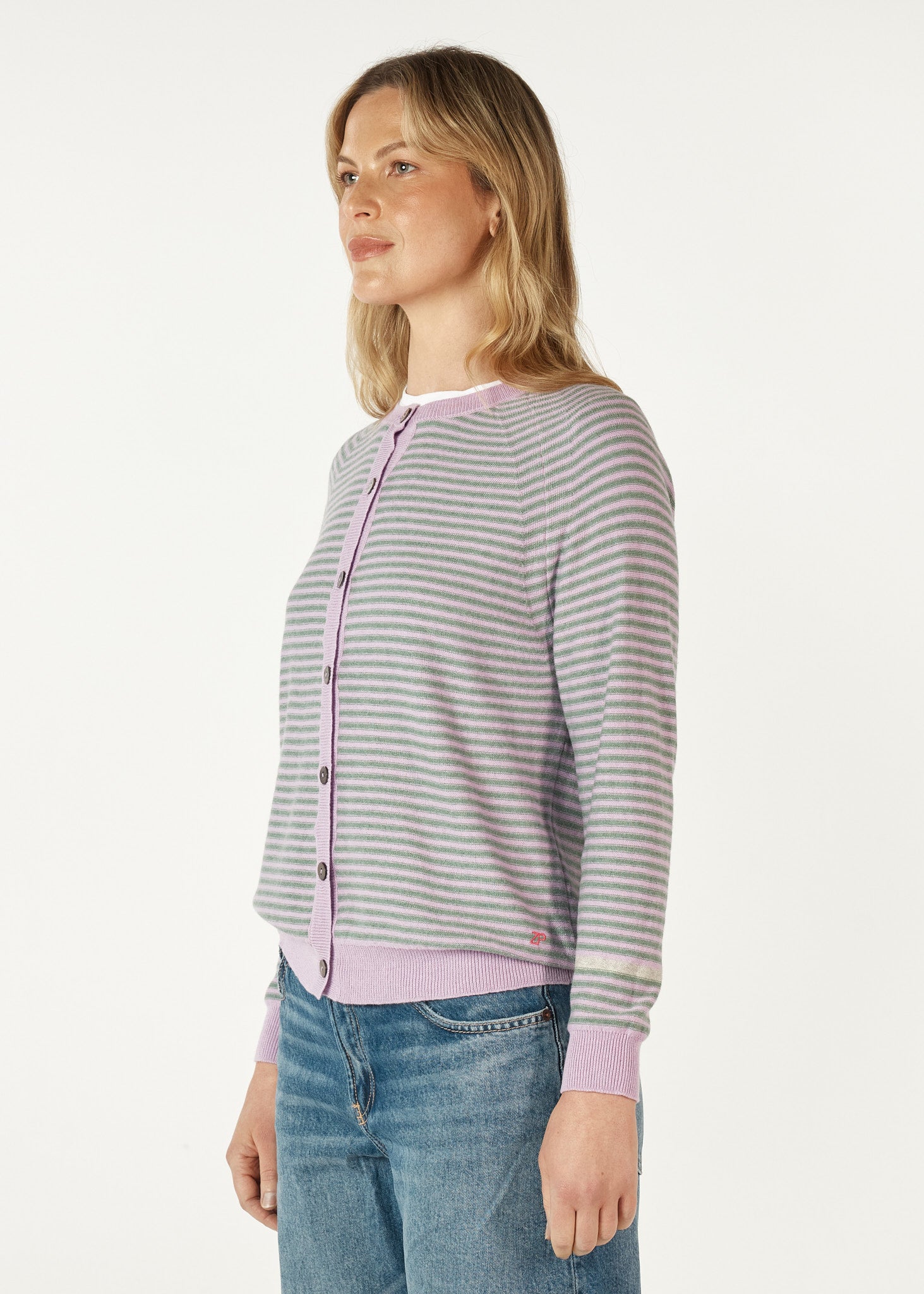 ZP7148 -  Essential Stripe Cardigan - Lilac