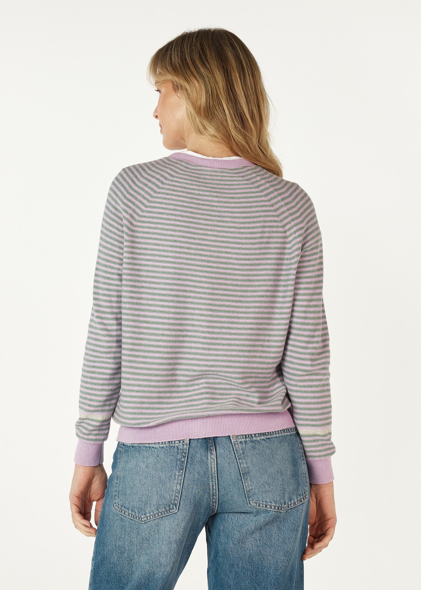 ZP7148 -  Essential Stripe Cardigan - Lilac