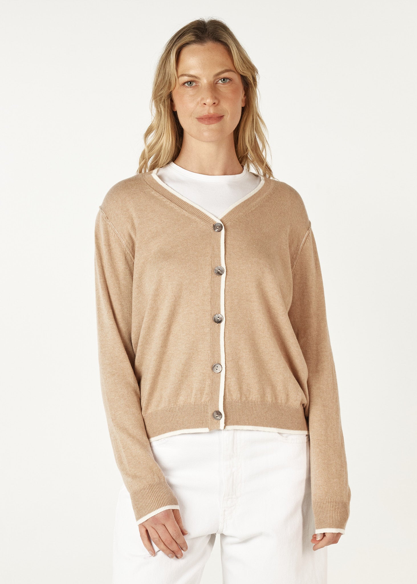 ZP7154 - Essential V Cardigan - Oat