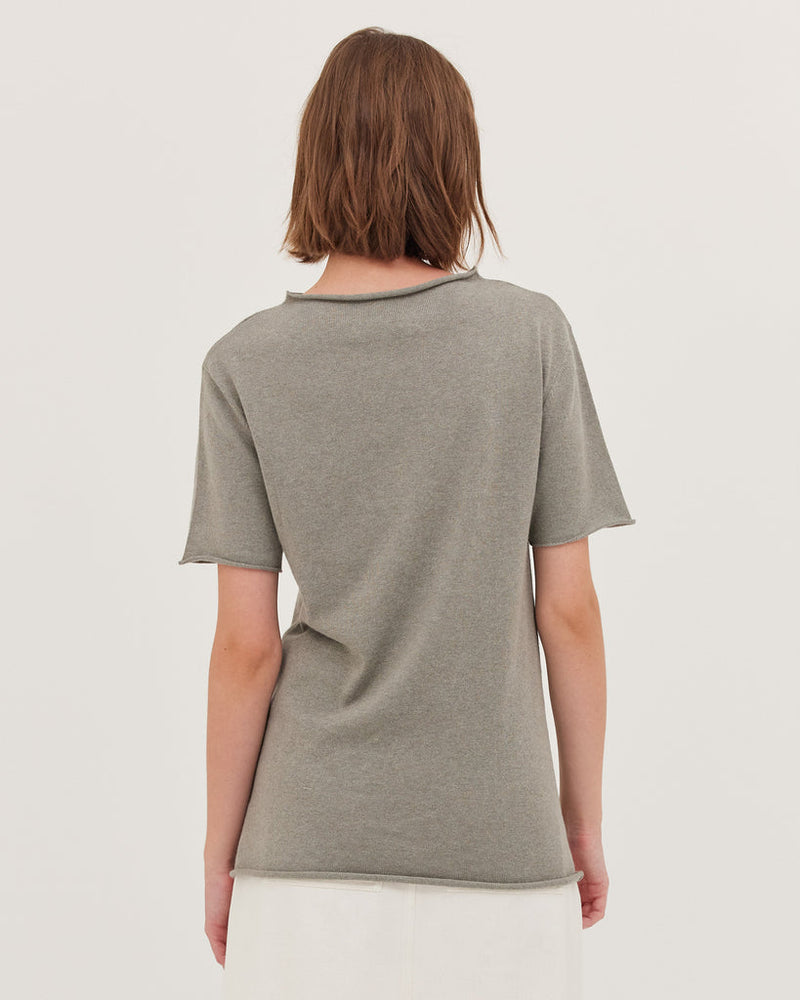 The Funnel Neck Tee - Eucalypt