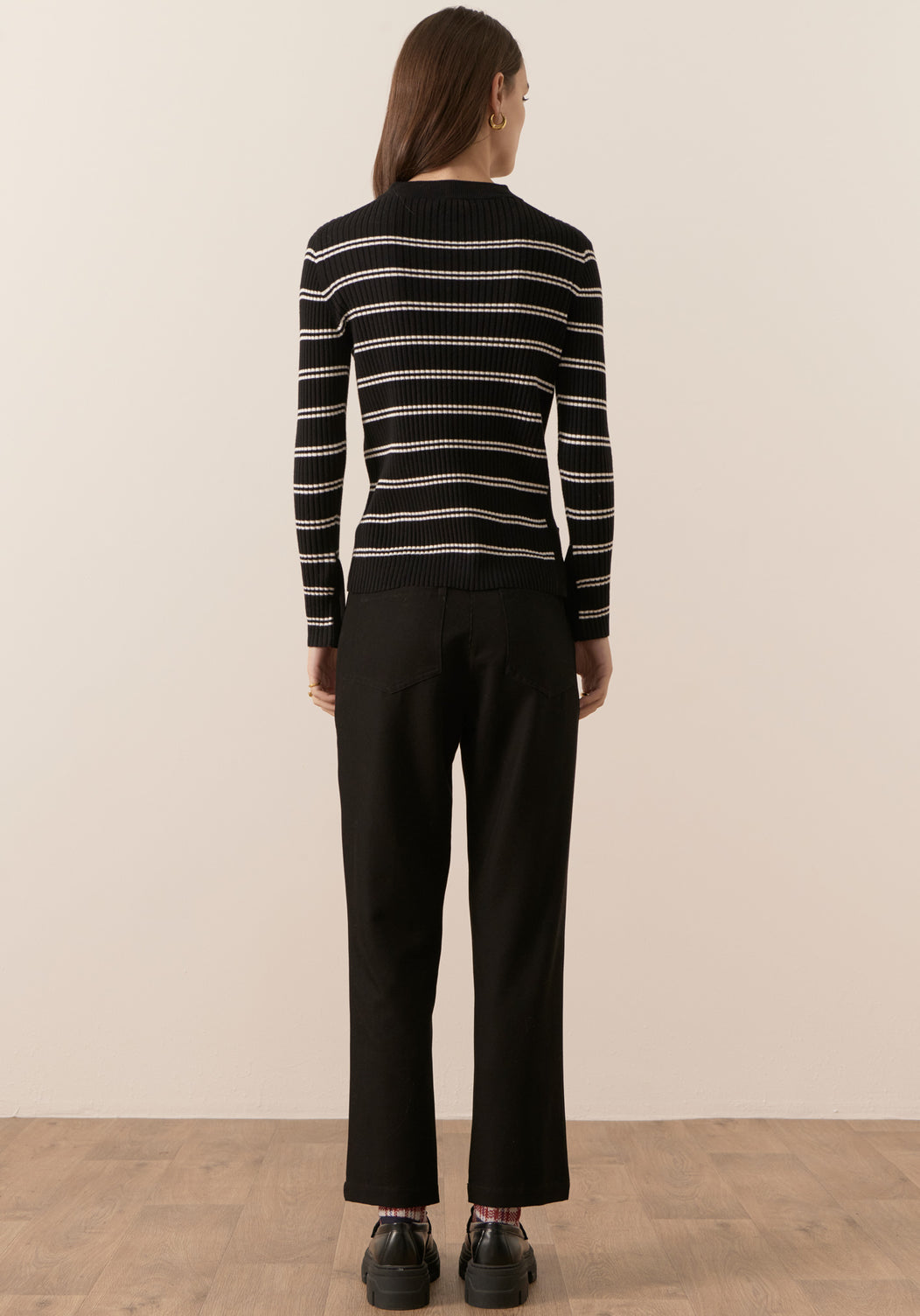 Scarlet Striped Knit - Black/White